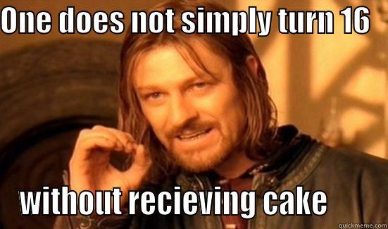 ONE DOES NOT SIMPLY TURN 16    WITHOUT RECIEVING CAKE       Boromir