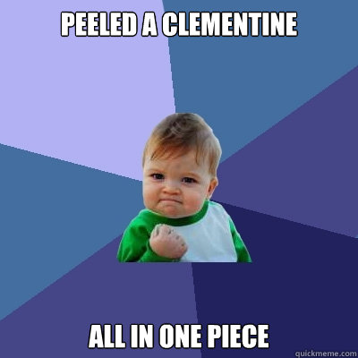 Peeled a Clementine All in one piece  Success Kid