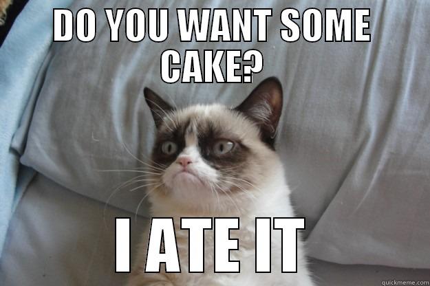 DO YOU WANT SOME CAKE? I ATE IT Grumpy Cat