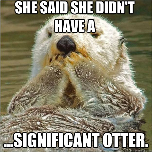She said she didn't have a ...significant otter.  