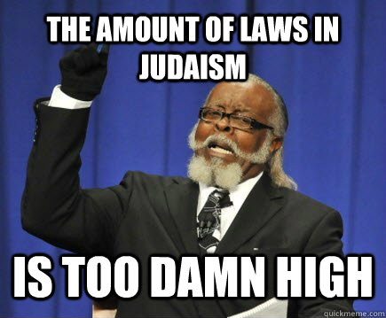 the amount of laws in judaism is too damn high  Too Damn High