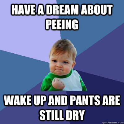Have a dream about peeing Wake up and pants are still dry - Have a dream about peeing Wake up and pants are still dry  Disasteravoided