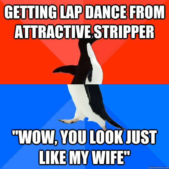 Getting lap dance from attractive stripper 