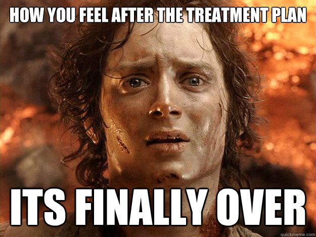 how you feel after the treatment plan its finally over  Finished Frodo