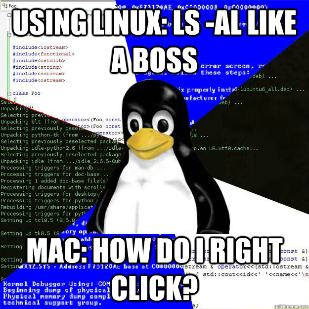 Using Linux: ls -al like a boss Mac: How do I right click? - Using Linux: ls -al like a boss Mac: How do I right click?  Computer Science Penguin