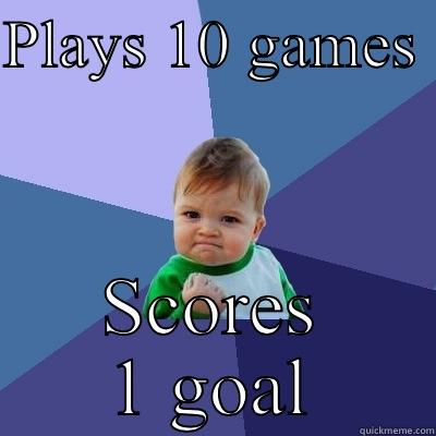 PLAYS 10 GAMES  SCORES 1 GOAL Success Kid