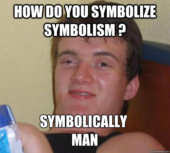 How do you symbolize symbolism ? Symbolically
 Man - How do you symbolize symbolism ? Symbolically
 Man  Misc