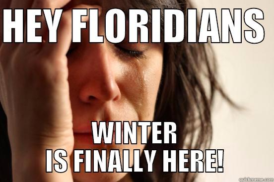 HEY FLORIDIANS  WINTER IS FINALLY HERE! First World Problems