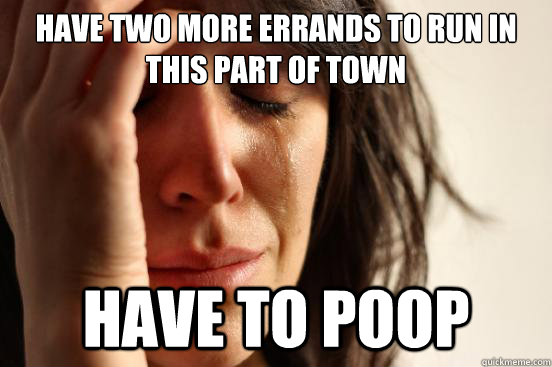 have two more errands to run in this part of town have to poop  First World Problems