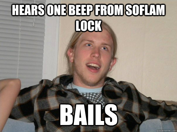 Hears one beep from SOFLAM lock BAILS  