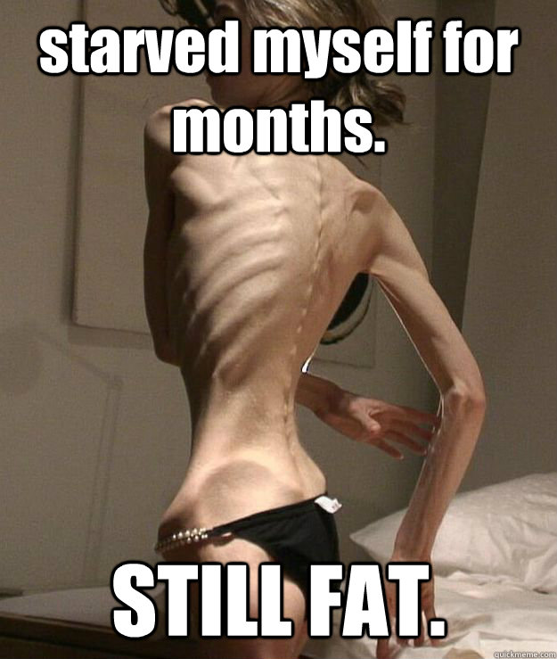 starved myself for months. STILL FAT.  anorexic