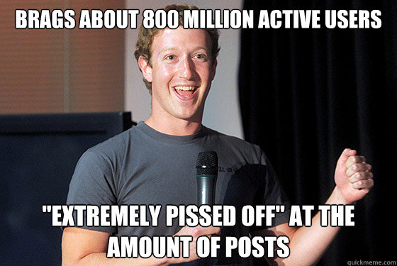 Brags about 800 million active users 