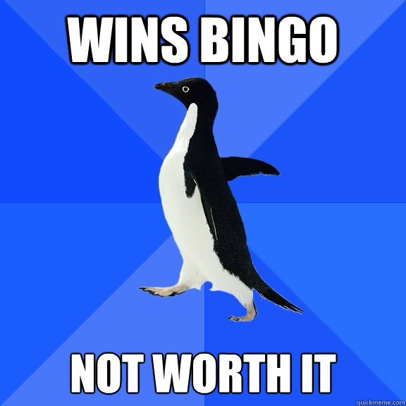 Wins Bingo Not Worth it  Socially Awkward Penguin