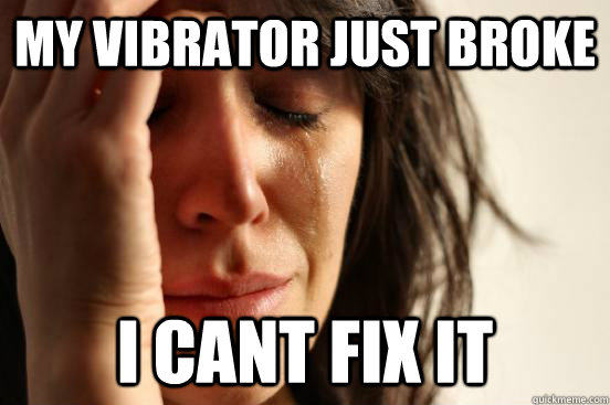 My vibrator just broke  I cant fix it   First World Problems