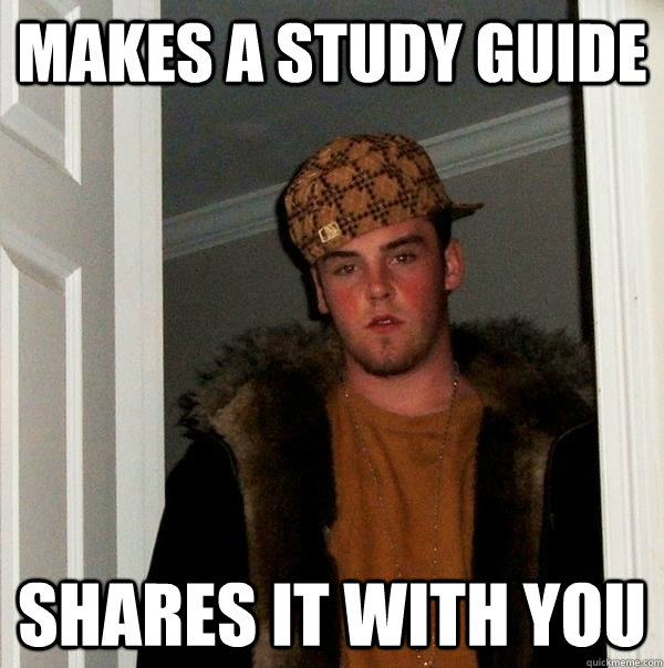 Makes a study guide shares it with you  Scumbag Steve