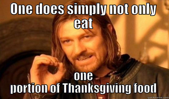 ONE DOES SIMPLY NOT ONLY EAT ONE PORTION OF THANKSGIVING FOOD Boromir