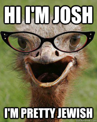 Hi i'm josh I'm pretty Jewish - Hi i'm josh I'm pretty Jewish  Judgmental Bookseller Ostrich