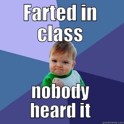 FARTED IN CLASS NOBODY HEARD IT Success Kid