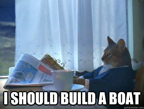  I should build a boat  The One Percent Cat