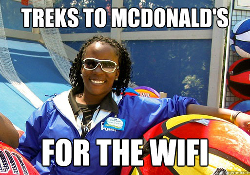 Treks to mcdonald's for the wifi  Cedar Point employee