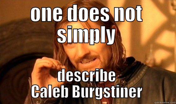 ONE DOES NOT SIMPLY DESCRIBE CALEB BURGSTINER One Does Not Simply