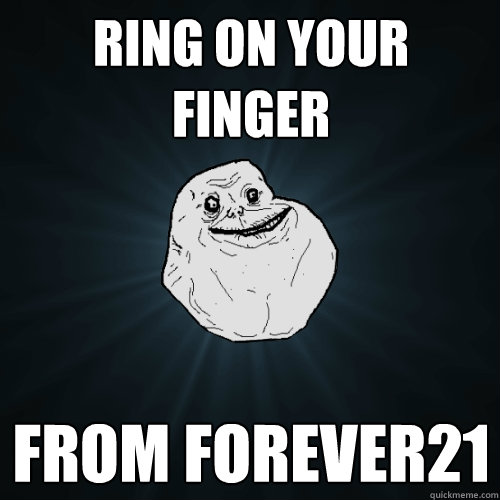 ring on your finger from Forever21  Forever Alone