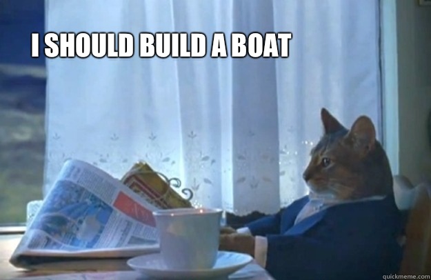 I should build a boat   Sophisticated Cat