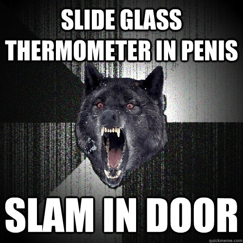 Slide glass thermometer in penis slam in door - Slide glass thermometer in penis slam in door  Insanity Wolf