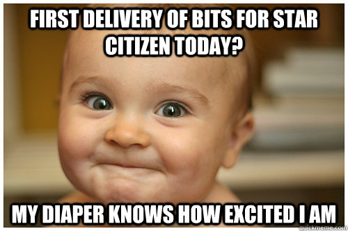 first delivery of bits for star citizen today? my diaper knows how excited I am  anticipation baby