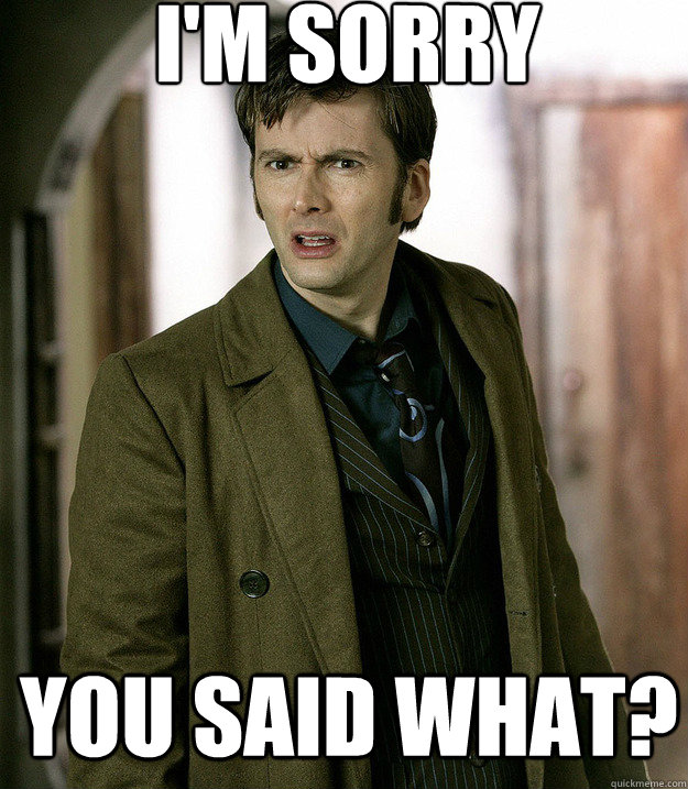 I'm sorry You said what?  Doctor Who