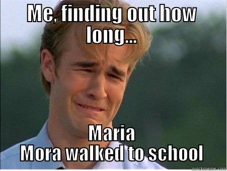 ME, FINDING OUT HOW LONG... MARIA MORA WALKED TO SCHOOL 1990s Problems