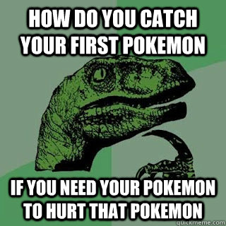 How do you catch your first pokemon If you need your pokemon to hurt that pokemon   