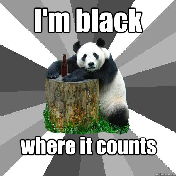 I'm black where it counts  Pickup-Line Panda