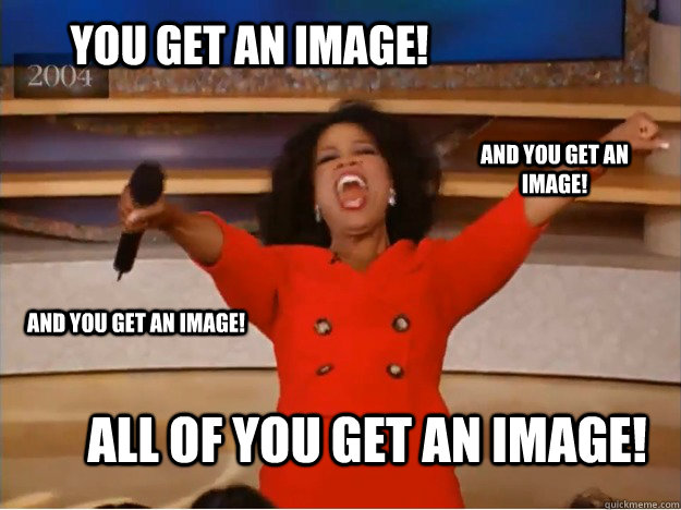 You get an image! All of you get an image! and you get an image! and you get an image!  oprah you get a car