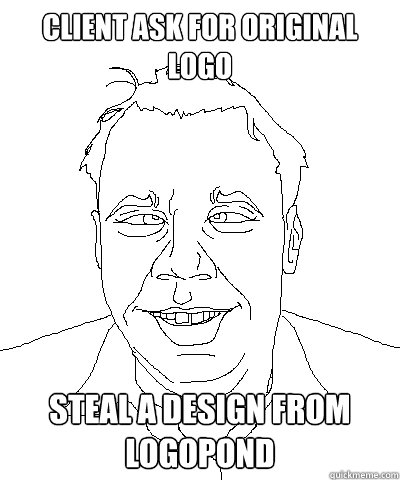 client ask for original logo steal a design from logopond  