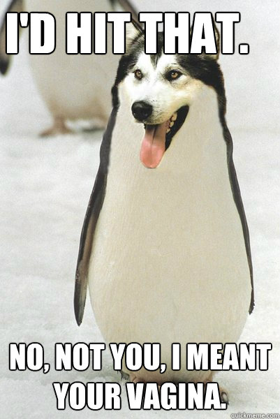 I'd hit that. no, not you, I meant your vagina.  Courageously Awkward Wolf