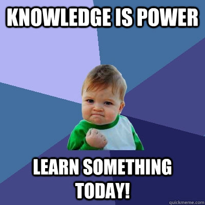knowledge is power learn something today! - knowledge is power learn something today!  Success Kid