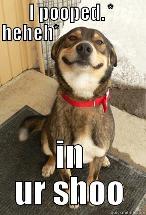 I POOPED. * HEHEH*                             IN UR SHOO Good Dog Greg