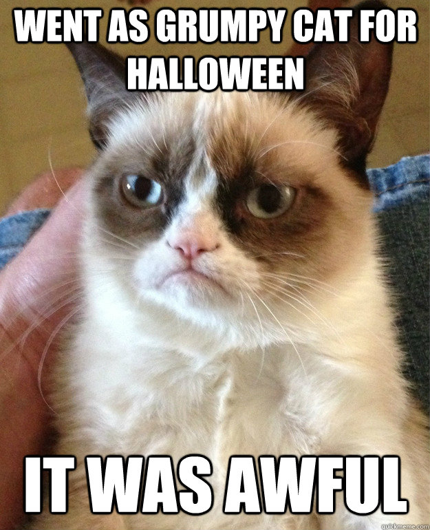 Went as grumpy cat for halloween it was awful - Went as grumpy cat for halloween it was awful  Grumpy Cat