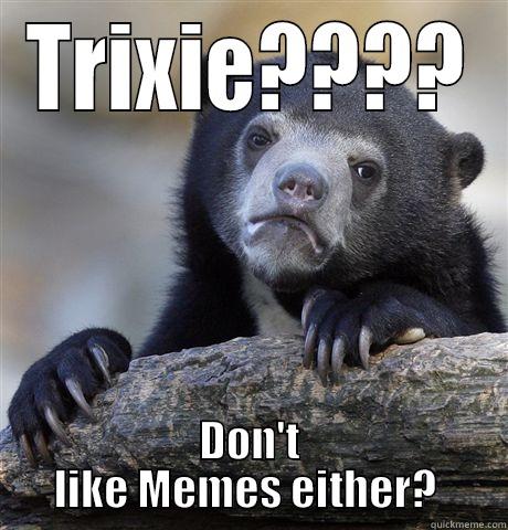 TRIXIE???? DON'T LIKE MEMES EITHER?  Confession Bear