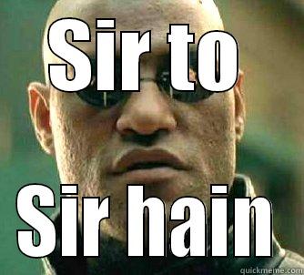 SIR TO SIR HAIN Matrix Morpheus