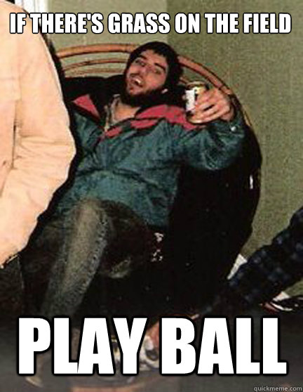 if there's grass on the field PLAY BALL  