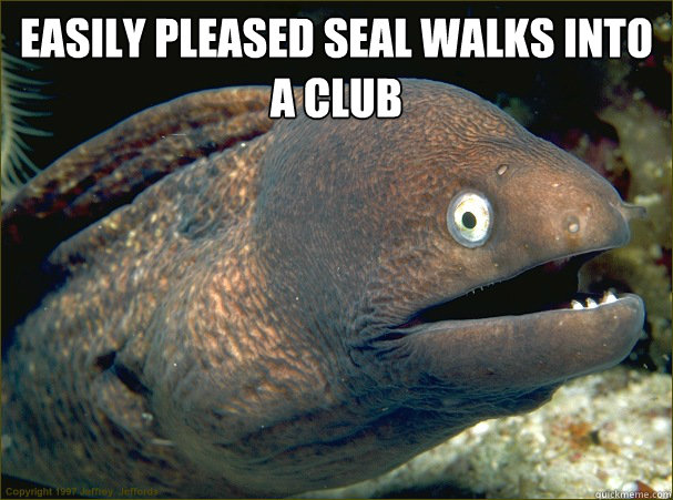 Easily pleased seal walks into a club   Bad Joke Eel