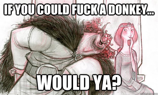 IF YOU COULD FUCK A DONKEY... WOULD YA? - IF YOU COULD FUCK A DONKEY... WOULD YA?  Brave meme parody