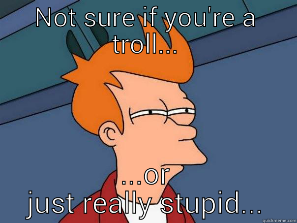 NOT SURE IF YOU'RE A TROLL... ...OR JUST REALLY STUPID... Futurama Fry