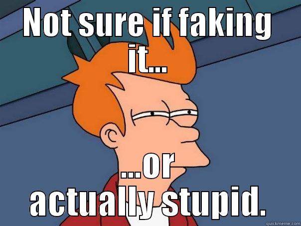 NOT SURE IF FAKING IT... ...OR ACTUALLY STUPID. Futurama Fry