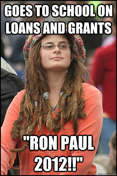 Goes to school on loans and grants 
