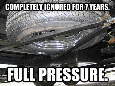 Completely ignored for 7 years. Full Pressure. - Completely ignored for 7 years. Full Pressure.  Good Guy Spare Tire