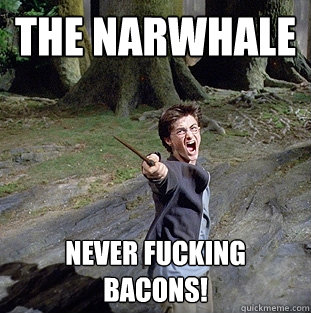 the narwhale never fucking bacons!  Pissed off Harry