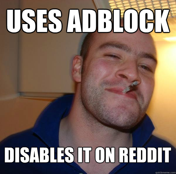 Uses adblock disables it on reddit - Uses adblock disables it on reddit  Misc